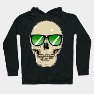 Skull Wearing Sunglasses Green Lenses Hoodie